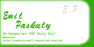 emil paskuly business card